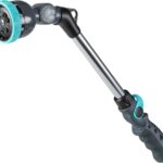 18 Inch Water Hose Wand Featuring 9 Spray Patterns and a Pivot Head 600001 with Comfort Grip and Thumb Control by New England Garden Tools for Cleaning, Watering Plants & Yards, Washing Cars & Pets
