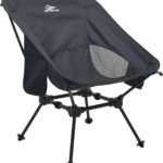 Sutekus Portable Camping Folding Chair Lightweight Camp Chair with Cup Holder and Side Bag Compact Backpacking Chairs for Camp Hiking Lawn Beach Sports (Black)