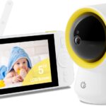 Ellie Baby Monitor No WiFi, Baby Monitor with Camera and Audio, 5″ IPS 1080P with Wall Mount, 6000mAh Battery, 1000ft Range, Smart Monitoring 24hrs Playback, AI Cry Detection & Sleep Tracking