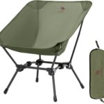CAMEL CROWN Folding Camping Chair, Lightweight Portable Compact Lawn Chair with Side Pocket for Outdoor Travel Beach Picnic Hiking Backpacking Army Green
