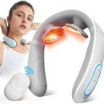 Neck Massager for Pain Relief with Heat Portable Electric Pulse Deep Tissue Trigger Point Cervical Massager for Women Men Gifts
