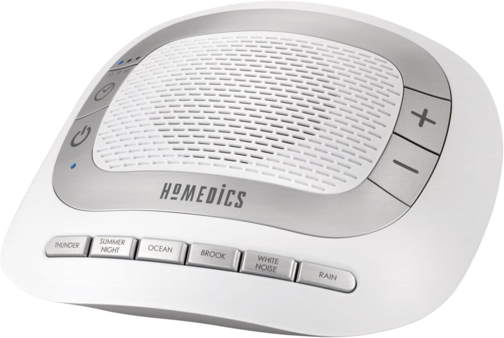 Homedics Rejuvenate White Noise Sound Machine. Travel Sound Machine for Sleep and Relaxing. Great for Travel, Nursery’s and Babies. 6 Relaxing Nature Sounds, Auto-Off Timer