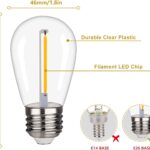 Shatterproof LED String Lights, Waterproof, Warm White 2200K, 70LM, E26 Base – 15 Pack