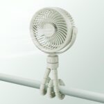Small Battery Operated Clip-on Versatile Fan with Flexible Tripod, 5000 mAh Portable Stroller Fan, Rechargeable Desk Fans, 4 Speeds, Max 26 hours, USB Powered,360°Rotation, for Car, Camping Outage