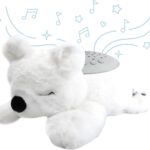 PureBaby Sound Sleepers Portable Sound Machine & Star Projector – Plush Sleep Aid for Baby and Toddlers with Soothing Night Light Display, 10 Lullabies, White Noise, and Heartbeat Sounds (Polar Bear)