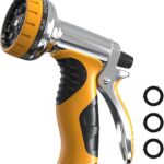 Garden Hose Nozzle, Heavy Duty Metal Water Hose Nozzle with 9 Adjustable Spray Patterns