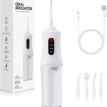 Water Dental Flosser Cordless for Teeth Cleaning and Flossing Portable Electric Water Floss Irrigator Oral Water Flossed Rechargeable Tonsil Stone Adults Kids Braces Home Office Travel