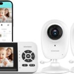 ebemate WiFi Video Baby Monitor with 2 Camera,2.8″ Display with 1500Ft Long Range,WiFi On/Off,1080P No Glow Night Vision,2-Way Talk Baby Cam Monitoring EBS28-2