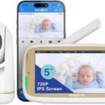 Smart Baby Monitor, 5″ HD IPS Screen, 1500ft Long Range, 48 Hours Battery, White Noises & Lullabies, 2K HD Camera, Customizable Safe Zones, Motion Detection, VOX, Free Secure Phone App