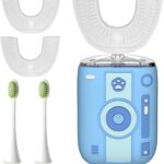 Adult Sonic Automatic Electric Toothbrush, 360° Oral Cleaning Stain Whitening, IPX7 Waterproof Rechargeable, u-Shape Brush Head*3+Straight Handle Brush Head*2, Suitable for Travel or Home Use