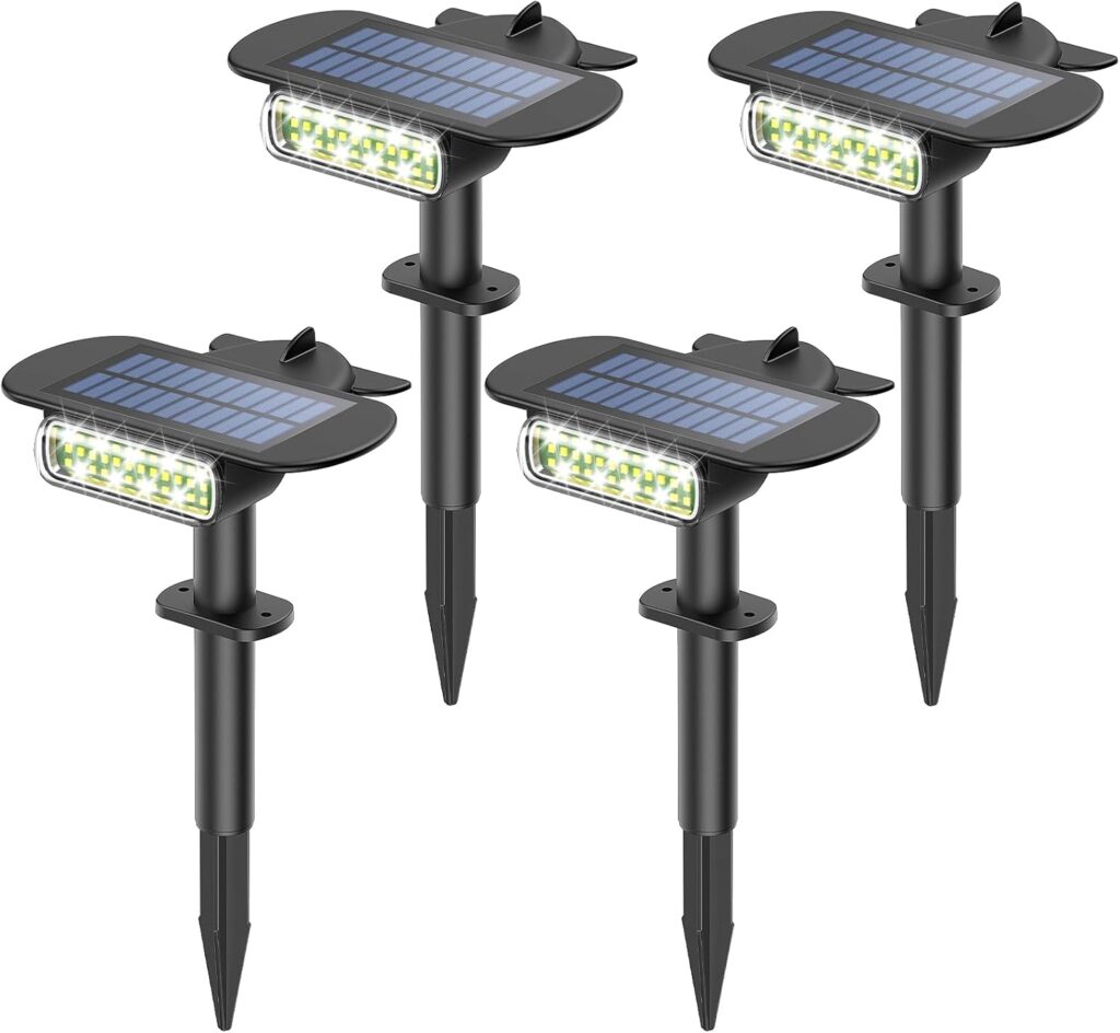 2025 Upgraded Solar Lights Outdoor Waterproof IP68, 36 LEDs 3 Lighting Modes Solar Spot Lights Outdoor Yard Garden Landscape Pathway with Auto On/Off for Driveway Porch 4 Pack (Cool White)