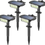 2025 Upgraded Solar Lights Outdoor Waterproof IP68, 36 LEDs 3 Lighting Modes Solar Spot Lights Outdoor Yard Garden Landscape Pathway with Auto On/Off for Driveway Porch 4 Pack (Cool White)