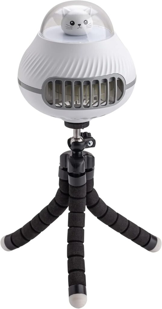 Stroller Fan Portable Ultra-Low Noise Baby Personal Fan,Rechargeable 2000mAh Battery Powered Fan for Stroller Baby.