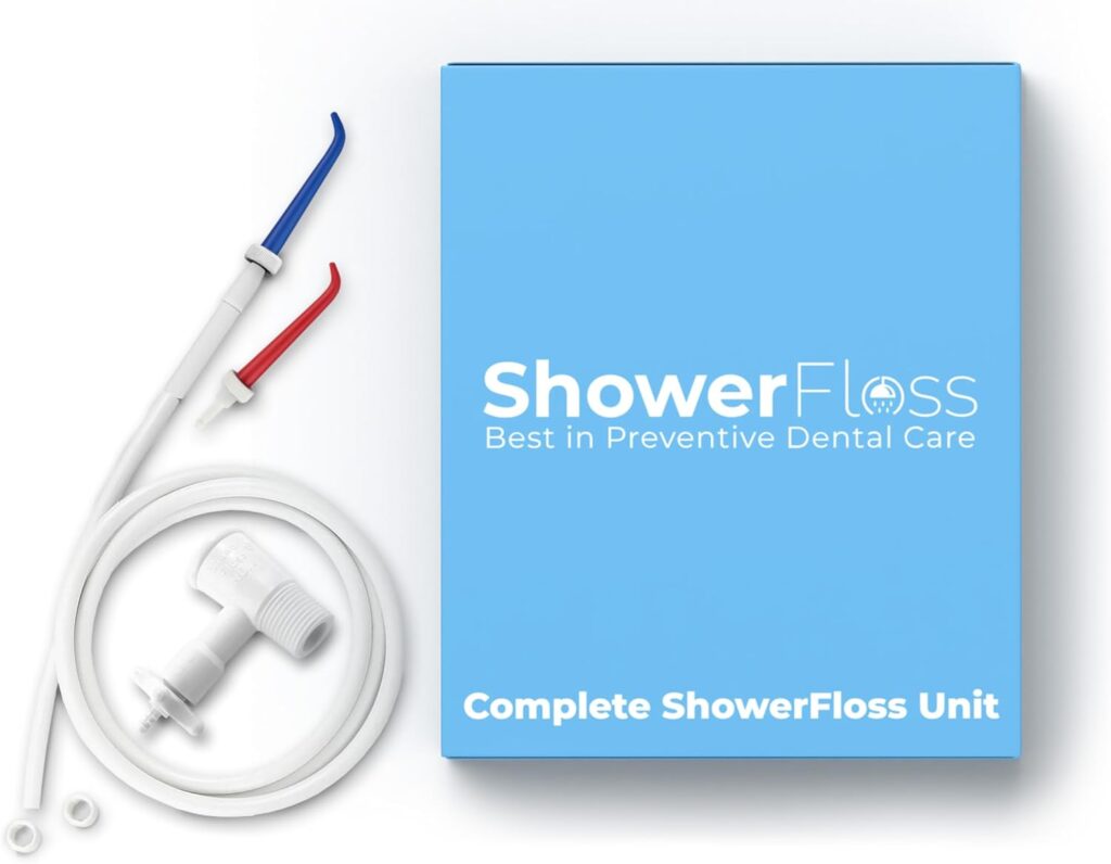 Water Dental Flosser – Convenient for Teeth, Attaches to Your Shower Head – Easy Installation, Adjustable Temperature & Pressure – Dentist Recommended