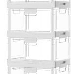 Vtopmart 4 Tier Plastic Storage Bins with Lid 24QT,Clear Stackable Closet Organizers and Storage with Wheels,Foldable Plastic Organizer Bins for Bathroom,Living Room,Bedroom,Craft Room, Office,Dorm