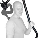 BackBadger Percussive Massage Gun Holder for Back, Compatible with Most Massage Guns, for Hard to Reach Areas – Black