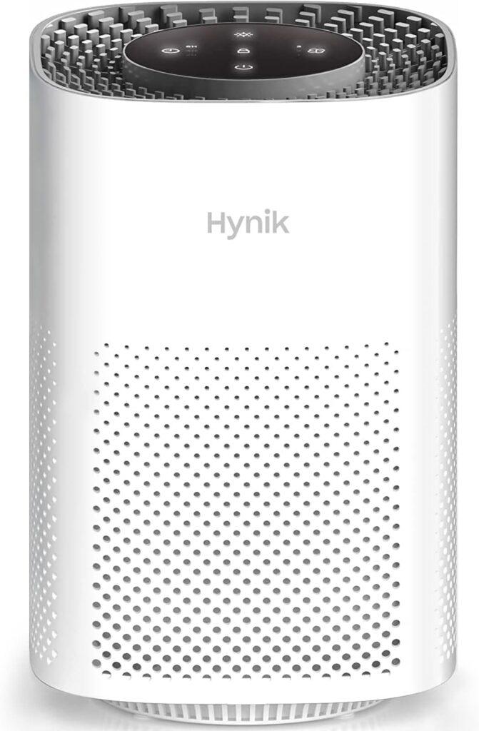 Hynik Alviera Air Purifiers for Bedroom, H13 True HEPA Filter for Smoke Pollen Dander Hair Smell, 24db Filtration System Office Living Room Kitchen, Gfit for Home (Bright-White)