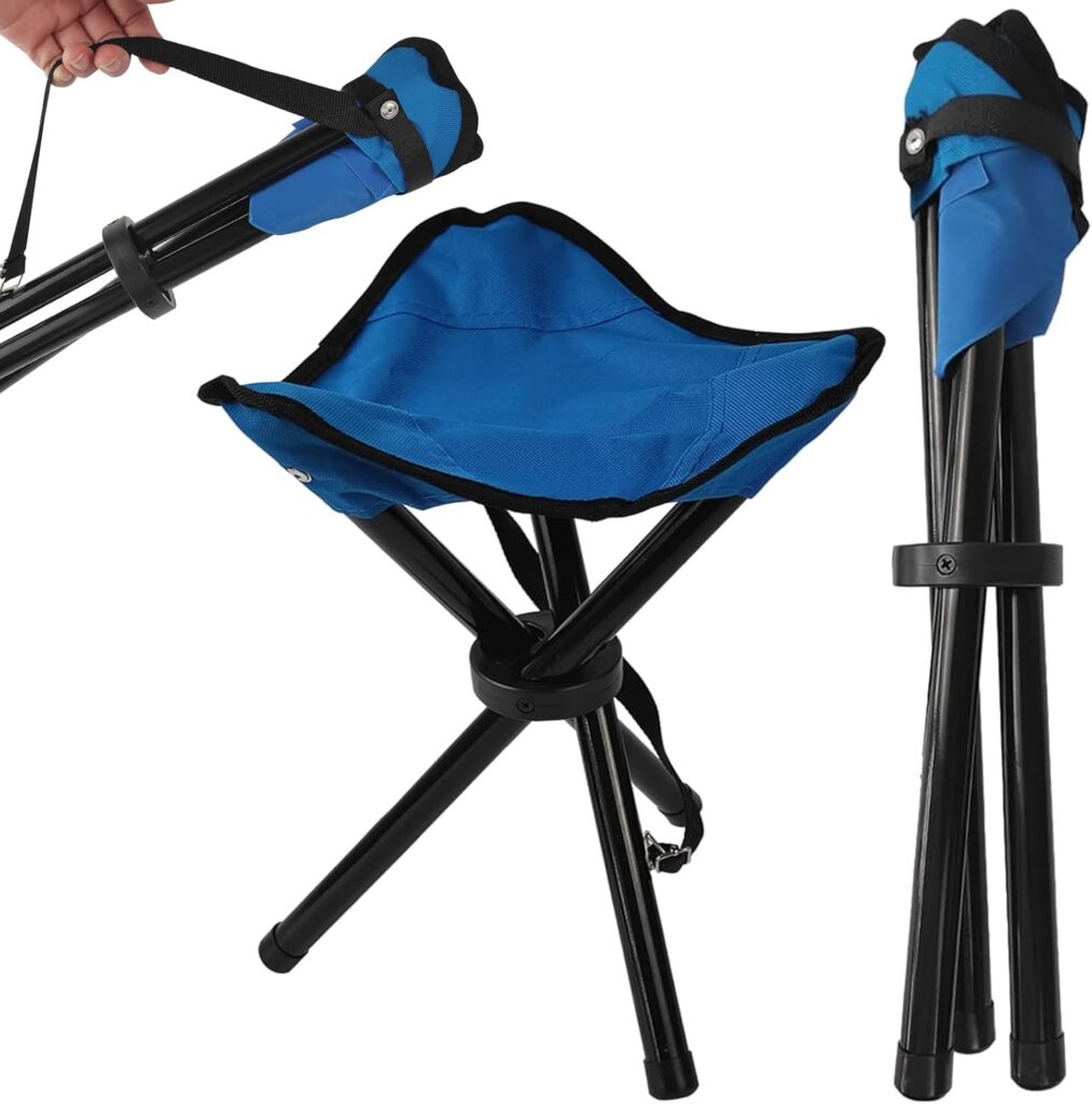 Travel Folding Camping Stool, (Sol·d by→Cenbee) Use Height 14″ and Max Weight 300 lbs Outdoor Portable Party Chair Fishing Chair Seat for Camping Fishing Hiking Gardening and Beach Painting