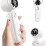 Diveblues High-Speed Portable Handheld Turbo Fan, USB Rechargeable Battery Powered, Small Portable Pocket Fan for Travel, Outdoor, Home, Office, Concerts, Lash, Gift for Women(White)