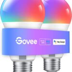 Govee Smart Light Bulbs, WiFi & Bluetooth Color Changing Light Bulbs, Music Sync, 16 Million DIY Colors RGBWW Color Lights Bulb, Work with Alexa, Google Assistant Home App, 800 Lumen, 2 Pack
