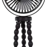 Primo Passi Portable Stroller Fan – Rechargeable Baby Fan with Flexible Tripod, 360° Rotation, 3 Speeds – Quiet, USB Mini Clip-On for Stroller, Car Seat, Crib & Travel Use