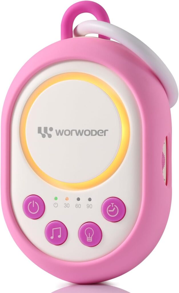 2025 Mom’s Choice Awards | White Noise Sound Machine Baby with Night Light, 20 Soothing Sounds, 22 Hours Battery Life, Travel, Registry Gift, Shower, Clips on Baby Stroller