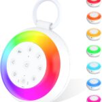 Portable White Noise Sound Machine for Baby, Kids, Adults Sleep – 24 Soothing Natural Sounds, 7 Color Night Light, Portable Wireless Bluetooth Speaker for Home, Travel, Nursery, Office