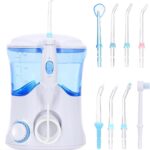 Water Flosser, Power Dental Water Flossers for Teeth & Braces Cleaning, Oral Irrigator Electric flosser for Adults & Kids with 10 Pressures & 8 Tips, 600ml Water Flosser for Family