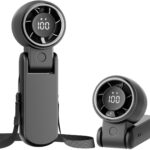 TriPole Portable Handheld Turbo Fan with Digital Display, 3-IN-1 Rechargeable Mini Travel Fan, Battery Operated, 190° Foldable for Desk & Neck, High Speed Personal Cooling Fans for Outdoor Trip Beach