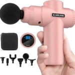 AERLANG Mini Massage Gun-Pink,Muscle Deep Tissue Massager Gun, Handheld Percussion Massager, Portable Quiet Massage Gun with Carry Case for Home Office Gym Motehr Day Gifts for Women Men Her