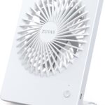 Zuvas Desk Fan Battery Operated Fan Rechargeable 180°Tilt Folding Personal Fan Ultra Quiet Small Portable 3 Speed Adjustable Strong Wind Fan For Office Bedroom Home Desktop Camping (White)
