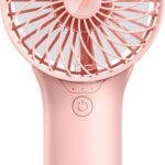 2024 Upgrade Handheld Portable Fan Longer Lasting Max 20Hrs Working Time, 4 Speeds Strong Wind USB Rechargeable Personal Mini Fan Desk Fan for Girls Women Kids Traveling Outdoor Office-Pink