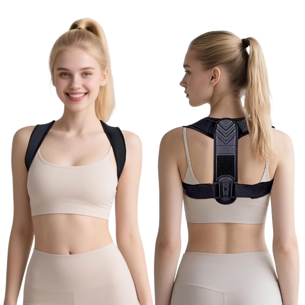 Posture Corrector for Women & Men – Adjustable Upper Back Brace for Posture Support, Breathable Back Straightener & Shoulder Brace for Neck, Spine, and Clavicle Pain Relief