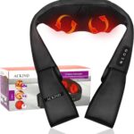 Shiatsu Neck Shoulder Massager with Heat Massage Pillow, Portable Electric Massager for Back Pain Relief, 3 Speeds & Dual-Direction, Home/Office/Car Use, Gift for Women/Men