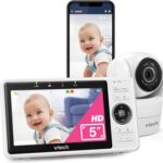 VTech Upgraded Smart WiFi Baby Monitor, 1080p FHD Camera and 5″ HD IPS Display, Free App with Motion Video, Sound/Motion Detection and Notifications, Fully Remote Pan-Tilt-Zoom: VM901
