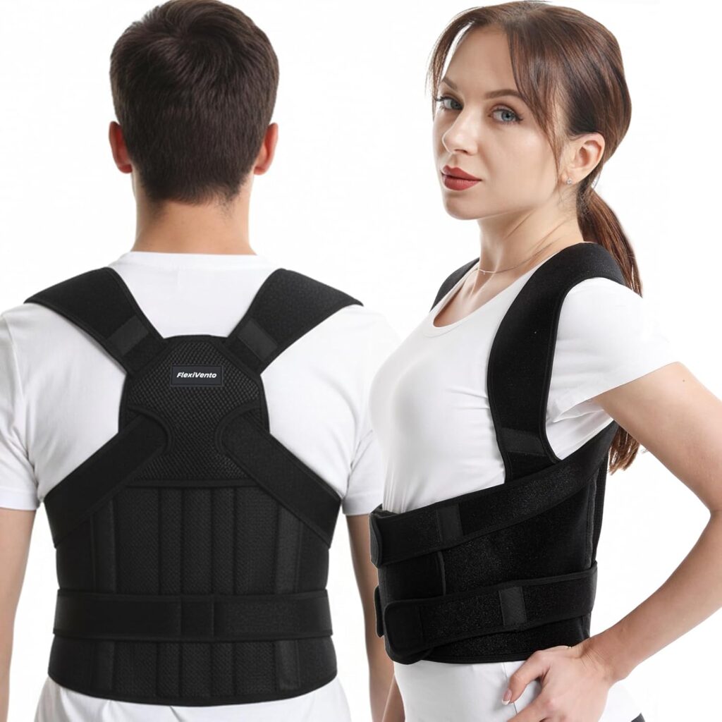 Posture Corrector for Women and Men, Upper Back Brace Adjustable Lightweight for Scoliosis, Neck Shoulder & Upper/Lower Back Pain Relief, Easy-on/off Back Straightener Posture Corrector, Under Clothes