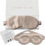 SUNDAYSILKS™ 3D Contoured Silk Sleep Mask | Padded Silk Eye Mask with Eye Cups for Lash Extensions | Blackout, Organic for Women & Men, Perfect for Travel, Slip-Free Deep Sleeping, Antifaz para Dormir