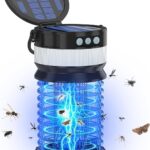 Bug Zapper Outdoor, Solar Powered Mosquito Zapper Indoor, Rechargeable & Electric & Waterproof Mosquito Killer for Outdoor/Home/Garden/Patio/Backyard/Camping