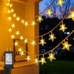 Twinkle Star 100 LED Star String Lights, 33FT Plug in Fairy String Lights Waterproof, Extendable for Indoor, Outdoor, Wedding Party, Christmas Tree, New Year, Ramadan, Garden Decoration, Warm White