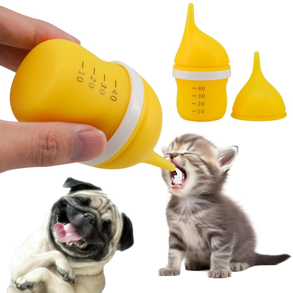 Pet Feeding Bottle for Puppies and Kittens,40ml Yellow