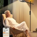 GLOWRIUM Smart Wake Up Light Therapy Lamp with App, 10000 Lux Full-Spectrum Happy Therapy Light, UV-Free Sun Lamp, Circadian Rhythm, Remote, Timer, Cozy Light Settings for Winding Down