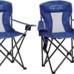 2PCS Mesh Folding Camping Chairs, Oversized Portable Outdoor Chairs, Weight Capacity 325 lbs with Cup Holder, Storage Pocket, Carry Bag Blue