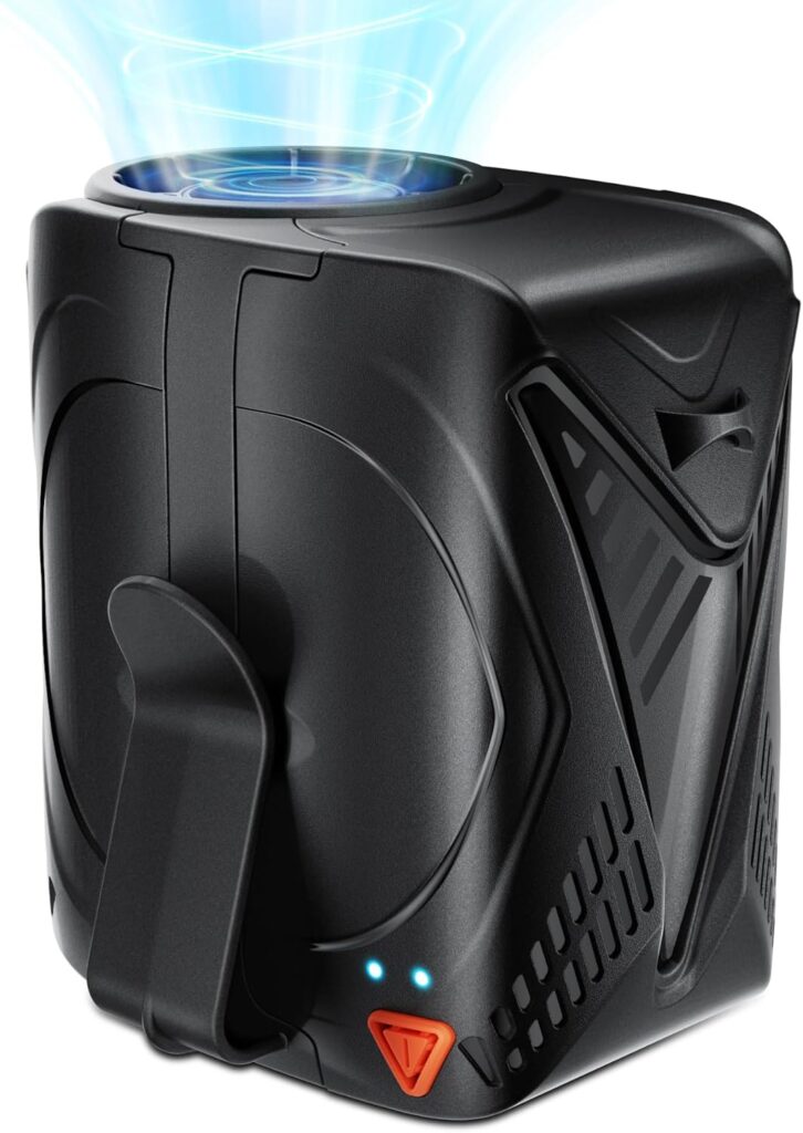 Portable Fan Rechargeable, 6-Speed 14000RPM High-Velocity Airflow, Hands-Free Wearable Waist Fan 31H Battery Life, Personal Belt fan for Outdoor, Jobsite, Travel, Indoor, Hanging Neck Fan with Strap