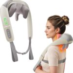 Cordless Neck Massager with Heat, 4D Deep Kneading Neck Shoulder Massager for Pain, Wireless Shiatsu Back Massager Pillow, Gifts for Men, Women Rechargeable