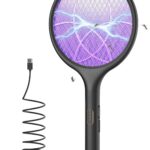 YISSVIC Electric Fly Swatter Bug Zapper Racket Dual Modes Mosquito Killer with Purple Mosquito Light Rechargeable for Indoor Home Office Backyard Patio Camping