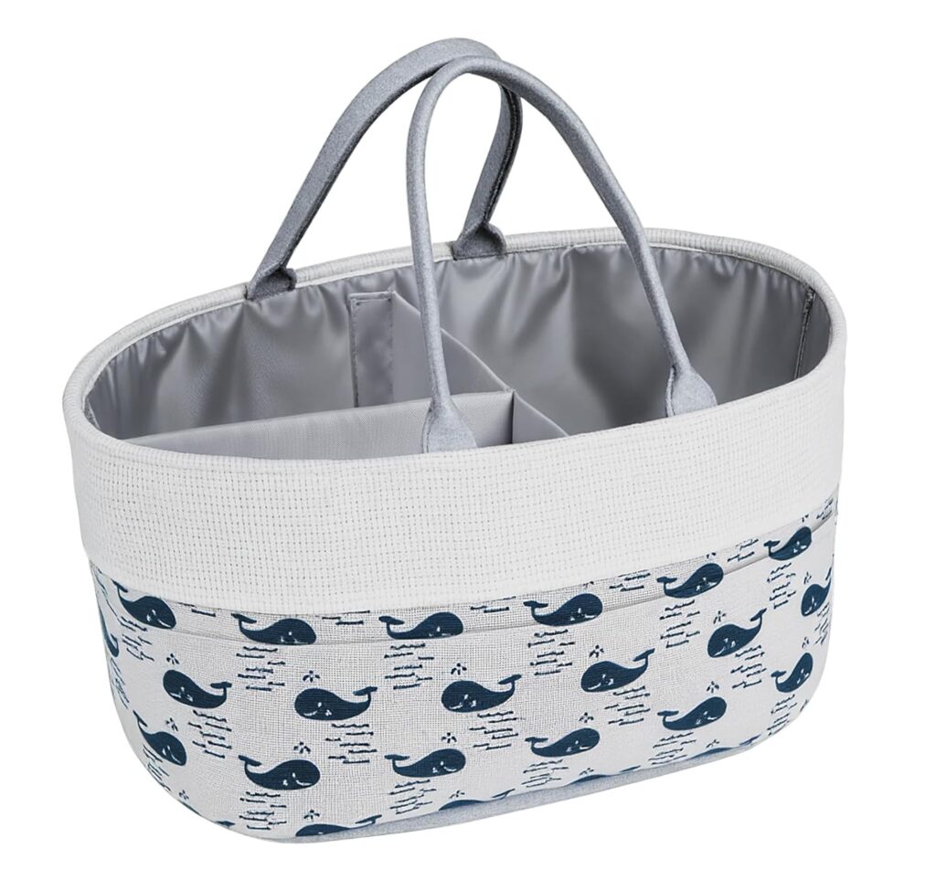 Lemonfilter Baby Diaper Caddy, Nursery Organizer & Car Storage Bag for Baby Diapers and Wipes, Baby Storage Basket with Handle, Changing Table Organizer for New Parents, Ideal Gift for Baby Shower