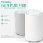 Frida Baby 3-in-1 Baby Air Purifier for Allergy Relief, Sound Machine for Sleeping + Nightlight, HEPA Filter Purifier for Bedroom with 3 Fan Speeds, Easy-Change Filter, Auto-Off Timer