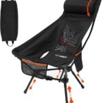NOVSIGHT Camping Chair – High Back Lightweight Portable Camp Chairs with Headrest Breathable Backrest, Outdoor Folding Camping Chairs for Adults
