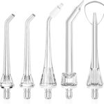 COSLUS Original Water Flosser Replacement Tips: Replacement Heads Compatible with COSLUS, Aquasonic, Nicwell, Oralfree, WELLFINE, Hangsun, Tovendor Water Dental Pick, Flosser Accessory, 5 Mix Jet Tips