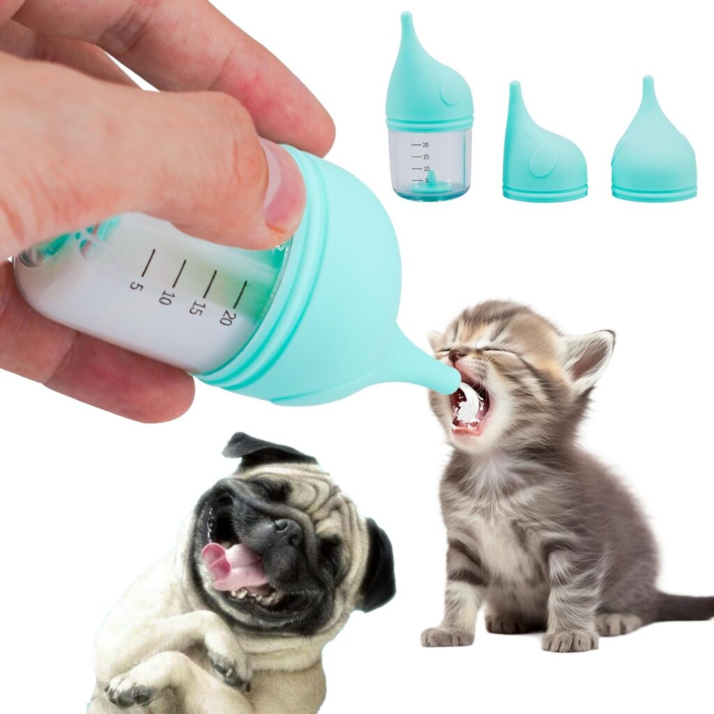 Puppy Bottles for Nursing，Kitten Bottles for Nursing，Pet Feeding Bottle，(Cyan – 20ml)